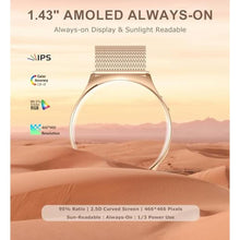 Load image into Gallery viewer, Iaret Smart Watch (Answer/Make Calls), 1.43" AMOLED Smart Watches for Women, Fitness Tracker with 100+ Sport Modes Sleep Heart Rate Monitor Pedometer, Waterproof Smartwatch for Android iOS, Rose Gold_1272