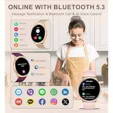 Load image into Gallery viewer, Iaret Smart Watch (Answer/Make Calls), 1.43" AMOLED Smart Watches for Women, Fitness Tracker with 100+ Sport Modes Sleep Heart Rate Monitor Pedometer, Waterproof Smartwatch for Android iOS, Rose Gold_1273