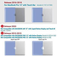 Load image into Gallery viewer, IBENZER Compatible with MacBook Pro 15 Inch Case 2019 2018 2017 2016 A1990 A1707, Plastic Hard Shell Case with Keyboard Cover for Mac Pro 15 Touch Bar, Serenity Blue, T15SRL+1A, SerenityBlue_8045