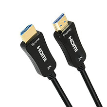 Load image into Gallery viewer, iBirdie Fiber Optic HDMI 2.1 Cable 32 Feet 10 Metre, Directional Active Cord Work on 8K 60hz, 4K 120hz, 4K 144hz, HDCP 2.3, EARC, Ultra High Speed Compatible for Apple-TV Dolby Vision Atmos PS5 4080, Black_1