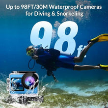 Load image into Gallery viewer, icefox Action Camera 4K 20MP 5X Zoom 98FT Waterproof Underwater i8 WiFi, Blue_740