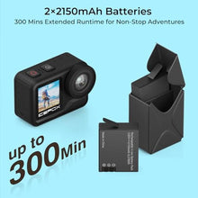 Load image into Gallery viewer, icefox i7 Action Camera 4K 60FPS 30MP with 2X 2150mAh Batteries, Underwater Camera with 5X Zoom, EIS, Powered by Snappro App,Support Video&Photo Editing,Waterproof, WiFi Remote Control, Black_173