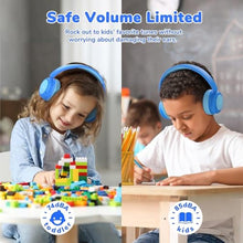 Load image into Gallery viewer, iClever BTH22 Kids Bluetooth Headphones, 60H Play Time, USB C Fast Charging, Bluetooth 5.4, AUX Cord,Safe Volume 74/85 dBA,Toddler Headphones for iPad/Tablet/Travel/School, Blue, ABlue_8311
