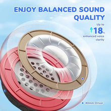 Load image into Gallery viewer, iClever BTH22 Kids Bluetooth Headphones, 60H Play Time, 74/85 dBA Safe Volume, Bluetooth 5.4, USB C, Over Ear Kids Headphones Wireless with Mic AUX Cord for iPad/Tablet/Travel/School, Red_13