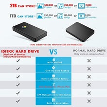 Load image into Gallery viewer, iDiskk App-le Certified 2TB External Hard Drive for iPhone iPad Android Phones,MacBook,Computer,External Hard Disk to Backup Photos Videos Files for iPhone17/16/15, Black_1144