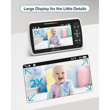 Load image into Gallery viewer, iFamily Baby Monitor,5" Screen with 30Hrs Battery Life,Remote Pan-Tilt-Zoom, black_1184