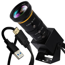 Load image into Gallery viewer, IFWATER 4K 60fps High Speed Camera, USB 3.0 & HDMI Simultaneous Output, 5-50mm 10X Manual Zoom Lens, Plug and Play for Industrial Close-Up, Microscopy & Telescopic Imaging, Black_1
