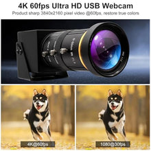 Load image into Gallery viewer, IFWATER 4K 60fps High Speed Camera, USB 3.0 & HDMI Simultaneous Output, 5-50mm 10X Manual Zoom Lens, Plug and Play for Industrial Close-Up, Microscopy & Telescopic Imaging, Black_1282