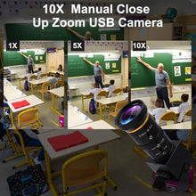 Load image into Gallery viewer, IFWATER 4K 60fps High Speed Camera, USB 3.0 & HDMI Simultaneous Output, 5-50mm 10X Manual Zoom Lens, Plug and Play for Industrial Close-Up, Microscopy & Telescopic Imaging, Black_1284