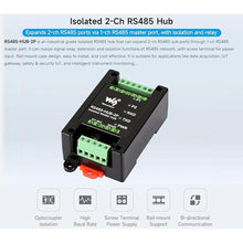 Load image into Gallery viewer, Industrial-Grade Isolated 2-CH RS485 Hub, Expands 2-CH RS485 Sub Ports via 1-CH RS485 Master Port, Supports RS485 Network Relay, Extension, Isolation Functions, 300~460800bps Wide Baud Rate_839