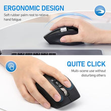 Load image into Gallery viewer, INFINMIND Wireless Bluetooth Side Scroll Mouse with Multi-Device, Ergonomic Computer Mice with Smart Flying Scroll, Quiet Click 4-Level DPI for Computer, Laptop, iPad, Tablet, MacBook (Black)_2462
