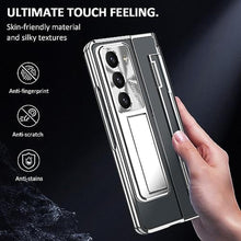 Load image into Gallery viewer, INGIDO Designed for Samsung Galaxy Z Fold 5 Case with S Pen & S Pen Holder, Portable Kickstand & Front Screen Protector Transparent Fold 5 Case Luxury Clear Case for Galaxy Z Fold 5 (2023), Silver_7531
