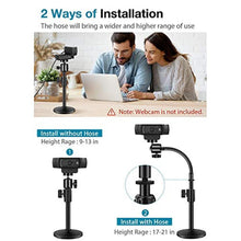 Load image into Gallery viewer, InnoGear Webcam Stand for Desk, Camera Stand Mount Gooseneck Arm for Logitech Webcam C922 C930e C920S C920 C615 C960 C920x BRIO 4K NexiGo N60, Phone Mount, Right Light, GoPro with 1/4" Thread, Black_5089