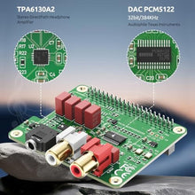 Load image into Gallery viewer, InnoMaker HiFi DAC HAT for Raspberry Pi 5/4/3B+/Zero | PCM5122 384kHz/32bit DAC Audio Card Expansion Board | Dual Oscillators & DOP | RCA/3.5mm Output, 112dB SNR, DACHat_8085