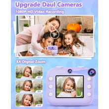 Load image into Gallery viewer, Instant Print Camera for Kids, Christmas Birthday Gifts for Girls Boys, Kids Camera Instant Print with Dual Cameras 1080P Digital Camera Toys for 4 5 6 7 8 9 10 Year Old Girl with 32GB SD Card-Purple_6280