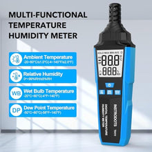 Load image into Gallery viewer, INSTRODOTS Temperature Humidity Meter, High Precision Digital Hygrometer with Ambient, Dew Point, Wet Bulb Temperature for Indoor Outdoor, Thermometer with Min/Max, Data Hold, LCD Backlight, TH11_22