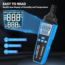 Load image into Gallery viewer, INSTRODOTS Temperature Humidity Meter, High Precision Digital Hygrometer with Ambient, Dew Point, Wet Bulb Temperature for Indoor Outdoor, Thermometer with Min/Max, Data Hold, LCD Backlight, TH11_24