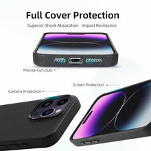Load image into Gallery viewer, InUnion Genuine Leather Case for iPhone 15 Pro Max(2023) with MagSafe Function, Top Litchi Grain Leather Magnetic Phone Proctective Case for (iPhone 15 Pro Max) 6.7 Inch (Black, iPhone 15 pro max)_8387