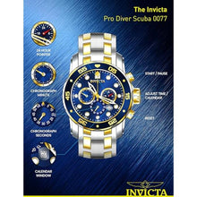 Load image into Gallery viewer, Invicta Men's Pro Diver Scuba 48mm Two Tone Stainless Steel Chronograph Quartz Watch, TT/Blue (Model: 0077), StainlessSteel_10394