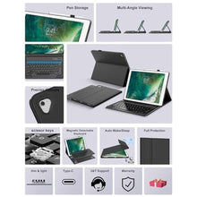 Load image into Gallery viewer, iPad Pro 12.9 Case with Keyboard 1st/2nd Generation, Detachable Keyboard for iPad Pro 12.9in 2015/2017 Gen Case, Smart Folio Keypad with Pen Slot for Pro12.9 Old Model: A1670/A1671/A1584/A1652, Black_688