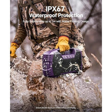 Load image into Gallery viewer, IPX7 Waterproof Outdoor Bluetooth Speaker, Wireless, 90W(Peak), 32H Playtime, Floating Design, Deep Bass & Loud Stereo Sound, Portable with Handle, Rugged for Pool, Beach, Kayaking, Hiking, Purple_7140