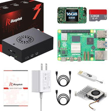 Load image into Gallery viewer, iRasptek Starter Kit for Raspberry Pi 5 16GB RAM - Pre-Loaded with 128GB Edition Pi OS (Aluminum Case)_1