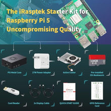 Load image into Gallery viewer, iRasptek Starter Kit for Raspberry Pi 5 16GB RAM - Pre-Loaded with 128GB Edition Pi OS (Aluminum Case)_59