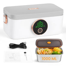 Load image into Gallery viewer, Iridesc Self Heating Lunch Box, 1L Battery Powered Lunch Box with Automatic Heating, 16000mAH Rechargeable Battery Provid Rapid Heating, Designed for Car, Office, Travel, Picnic & outdoor, White_1