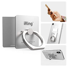 Load image into Gallery viewer, iRing Link, Made in Korea, Wireless Charging Friendly Phone Holder - Cell Phone Ring Grip Finger Holder and Stand Compatible with iPhone, Galaxy, and Other Smartphones(Silver)_8049