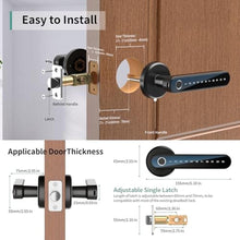 Load image into Gallery viewer, IRONZON 191Y 4-in-1 Smart Fingerprint Door Handle with App Control, YBlackin_5711