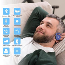 Load image into Gallery viewer, itayak Behind The Head Headphones, Wrap Around Head Small Bluetooth Headphones Lightweight Foldable Wireless Sports Sweatproof Headset with Microphone & Carrying Case_130