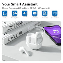 Load image into Gallery viewer, iTour 22 Pro Translator Earbuds, Real-Time Two-Way Translation Earbuds, Offline & Online Language Translator Device, Voice, Video Call & Photo Translation, Translator Headphones for Business, Travel, White_470