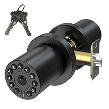 Load image into Gallery viewer, iulock IU-20 Code Door Lock, Electronic Door Knob with Keypad and Key, Auto Lock, Waterproof, Passage Function, Long Battery Life,50 Codes, Easy to use and Install for Office/Warehouse/Bedroom/Garage, MatteBlack_1