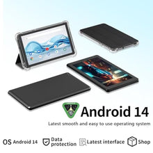 Load image into Gallery viewer, IWEGGO Android 14 Tablet with Case, 7 Inch 8GB RAM+32GB ROM/ 1TB Expandable Computer, 5MP Camera Tablets, 1.6Ghz Quad-core Processor, 3000mAH Battery Tablet PC, 5G WiFi, Games 7'' Android Laptop Black_1
