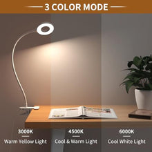Load image into Gallery viewer, iZELL Book Light, Clip on Reading Light with Silicone Flexible Arm, Dimmable LED Lamparas Clamp on Workbench Desk for Studying Painting Crafting Drawing Makeup Nail Tech Puzzle Task - 27.6 White_6529