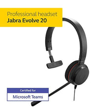 Load image into Gallery viewer, Jabra Evolve 20 MS Teams Wired Headset, Mono Telephone Headset for Greater Productivity, Superior Sound for Calls and Music, USB Connection, All Day Comfort Design, MonoSpeaker_8208
