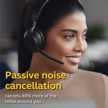 Load image into Gallery viewer, Jabra Evolve2 65 UC Wireless Headset with Link380a, Mono, Black Wireless Bluetooth Headset for Calls and Music, 37 Hours of Battery Life, Passive Noise Cancelling Headphones_6324