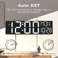 Load image into Gallery viewer, JALL 30" Extra Large Digital Wall Clock, Giant LED Wall Clock with Remote Control, Digital Clock with Jumbo Numbers for Living Room, Gym, Warehouse, Office, Home Decor, Plug-in, White_3030