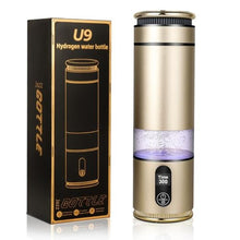 Load image into Gallery viewer, Janebrty Hydrogen Water Bottle Generator 3000ppb Hydrogen Water Ionizer Generates Alkaline Water Using New SPE Electrolysis Technology LCD Time Display for Man/Woman Festival Gifts Office (Gold)_1