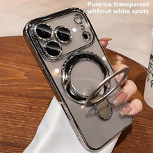 Load image into Gallery viewer, JBJZYZZ Magnetic for iPhone 17 Pro Max Case Clear,Invisible Ring Stand,Built-in Camera Lens Protector, Compatible with MagSafe,Shockproof Case for 17 ProMax,Titanium_1091