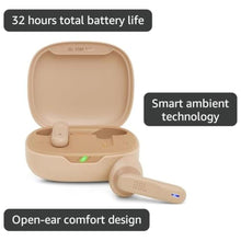 Load image into Gallery viewer, JBL Vibe Flex True Wireless Earbuds Bluetooth Earphones with Deep Bass Sound, IP54 Water & Dust Resistant, Long Battery Life, Voice Assistant Compatible, Open-Ear Design (Beige)_550