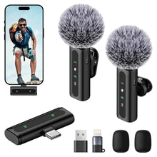 Load image into Gallery viewer, JCHIEN Wireless Lavalier Microphone for iPhone/Android Phone, Black_1