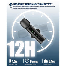 Load image into Gallery viewer, JCHIEN Wireless Lavalier Microphone for iPhone/Android Phone, Black_886