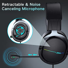 Load image into Gallery viewer, Jeecoo J75 USB Gaming Headset for PC - 7.1 Surround Sound, Retractable Clear Microphone, Ultra-Soft Memory Foam Ear Pads, Flowing LED Lighting - Compatible with Laptops Desktop Computers_2971