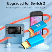Load image into Gallery viewer, JEMDO Switch 2 Dock HDMI Cable,4K 60 Hz 18 Gbps USB C to HDMI 2.0 6.6 ft,100 W PD Play While Charging,Portable Travel TV Adapter Compatible with Nintendo Switch 2(Only Below V21.0.0)/2017/OLED, Blue_143