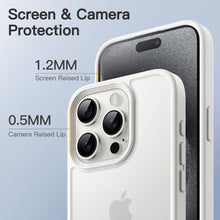 Load image into Gallery viewer, JETech Matte Case for iPhone 15 Pro 6.1-Inch, Shockproof Military Grade Drop Protection, Frosted Translucent Back Phone Cover, Anti-Fingerprint (White)_1305