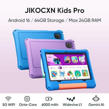 Load image into Gallery viewer, JIKOCXN Kids Tablet, Android 16 Tablet for Kids 10 inch Octa-Core with Case, 24GB RAM 64GB ROM 1TB TF Card Expandable for Toddler Children, Parental Control, Dual Camera, BT5.0, WiFi, Gift (Purple)_128
