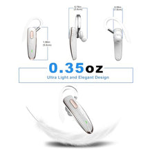 Load image into Gallery viewer, Jinreoo Bluetooth Headset V5.1, Wireless Hands-Free Earpiece with Noise Cancellation, Built-in Microphone for iPhone Android Business Calls - White_4092