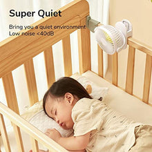 Load image into Gallery viewer, JISULIFE Clip on Desk Fan, Small USB Plug in Fan, Personal Cooling Table Fan with Strong Wind, 4 Speed Modes, Ultra Quiet, Sturdy Clamp Mini Fan for Office Home Dorm Bedroom (White)_796