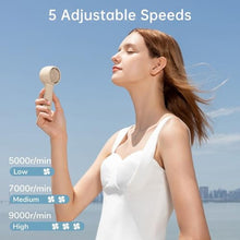 Load image into Gallery viewer, JISULIFE Mini Portable Fan-Bladeless Safe Design, Powerful Turbo Handheld Fan with 5 Speeds, 16Hrs Max Cooling TimeUSB Rechargeable, Small Pocket for Travel/Lash, Gifts For Girls/Women, Brown_8414